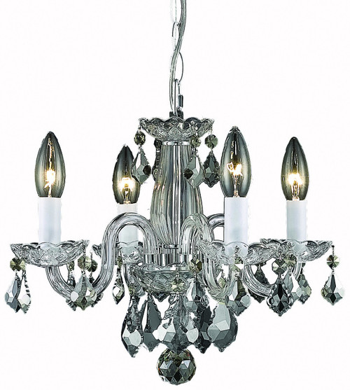 Elegant Lighting LD7804D15C Azalea Crystal Traditional Chrome Mini Hanging Chandelier 
