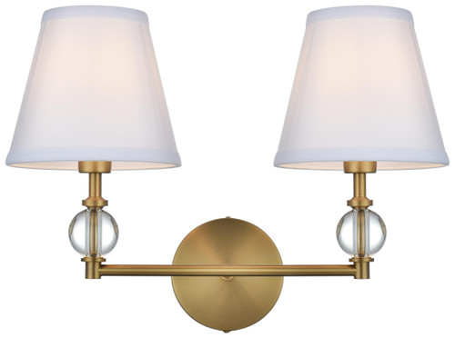 Elegant Lighting LD7022W15SG Bethany Satin Gold 2-Light Bathroom Lighting Sconce 