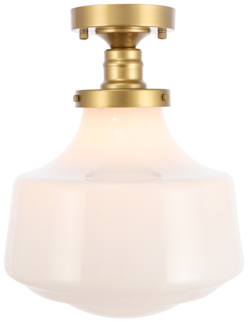 Elegant Lighting LD6245BR Lyle Retro Brass 11" Flush Lighting 