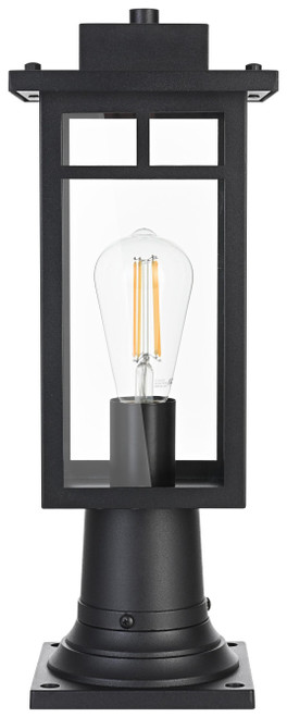 Elegant Lighting OD313P18BK Mercer Mission Black Outdoor Post Lighting 