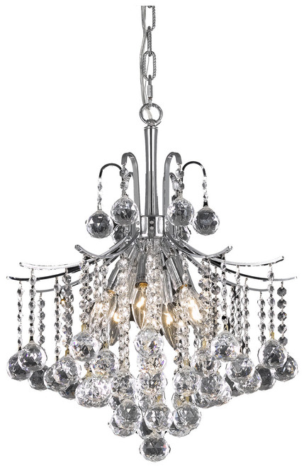 Elegant Lighting LD8200D17C Amelia Crystal Chrome Pendant Hanging Light 