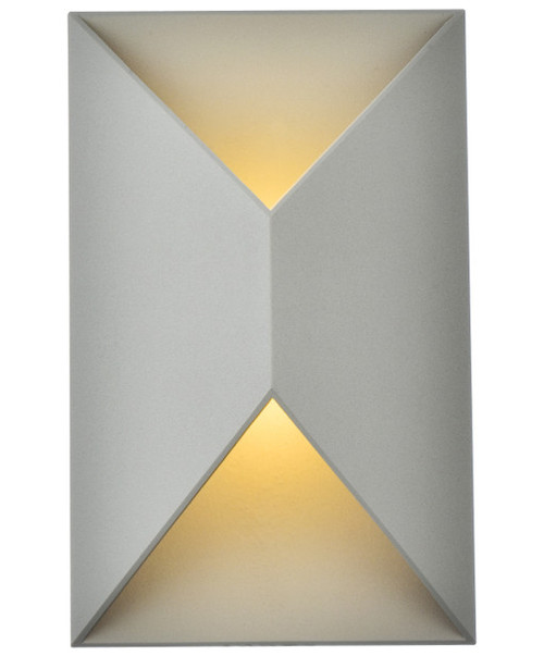 Elegant Lighting LDOD4022S Raine Modern Silver LED Exterior Wall Lighting 