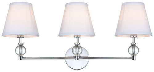 Elegant Lighting LD7023W24C Bethany Chrome 3-Light Bathroom Light 