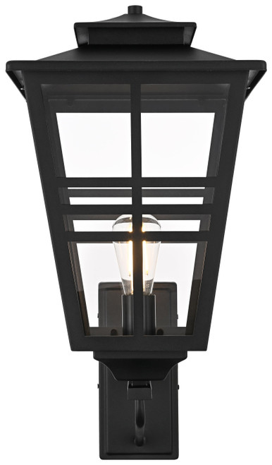 Elegant Lighting OD303W24BK Macon Craftsman Black 24" Exterior Wall Sconce 