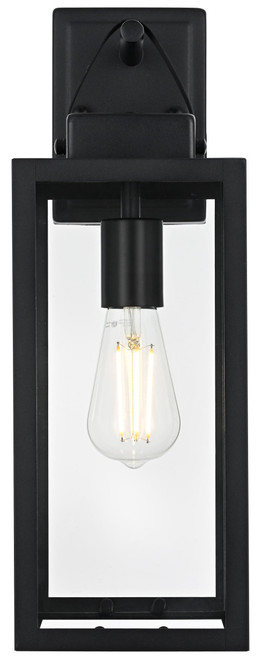 Elegant Lighting OD330W18BK Hilton Contemporary Black Outdoor Wall Light Sconce 
