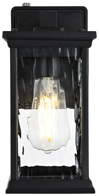 Elegant Lighting OD336W11BK Mascher Modern Black Outdoor Wall Sconce Lighting 