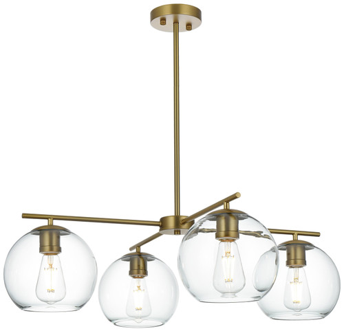 Elegant Lighting LD2331SG Opus Contemporary Satin Gold Ceiling Chandelier 