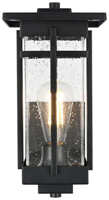 Elegant Lighting OD321W13BK Livingston Contemporary Black Outdoor Wall Light Sconce 