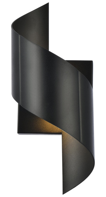 Elegant Lighting LDOD4034BK Raine Contemporary Black LED Exterior Light Sconce 
