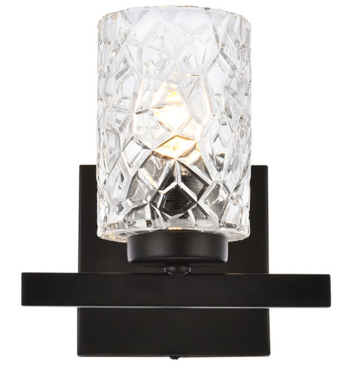 Elegant Lighting LD7025W7BK Cassie Modern Black Wall Lighting 