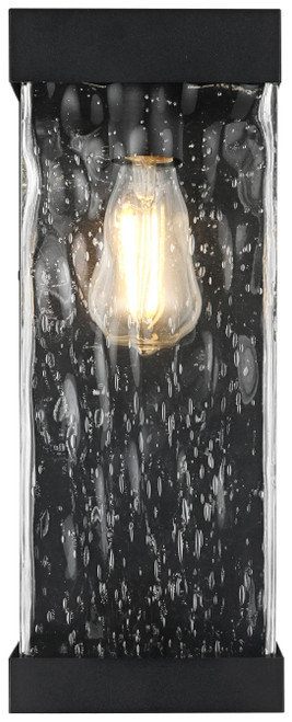 Elegant Lighting OD371W16BK Thompson Modern Black 16" Outdoor Wall Sconce Lighting 