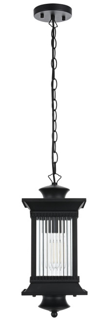 Elegant Lighting OD316H18BK Collins Traditional Black Exterior Pendant Lamp 