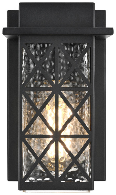 Elegant Lighting OD361W9BK Wildey Mission Black 8.5" Outdoor Wall Lamp 