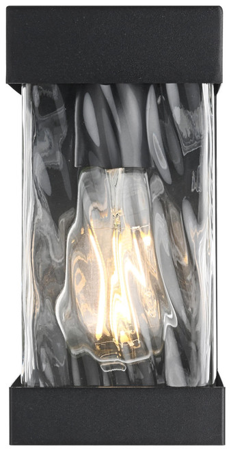 Elegant Lighting OD372W9BK Thompson Modern Black 9" Outdoor Lamp Sconce 