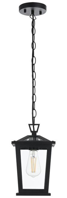Elegant Lighting OD332H12BK Cayman Black 7" Outdoor Ceiling Pendant Light 