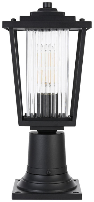 Elegant Lighting OD305P16BK York Contemporary Black 15.5" Outdoor Pole Lighting Fixture 