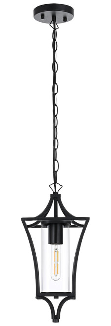 Elegant Lighting OD311H15BK Belgrade Black Outdoor Hanging Lamp 