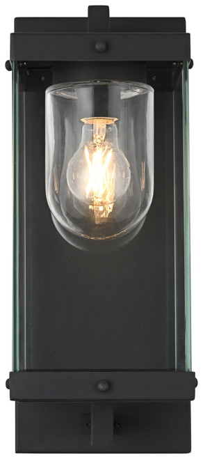 Elegant Lighting OD409W17BK Keaton Modern Black 17" Outdoor Wall Sconce Light 