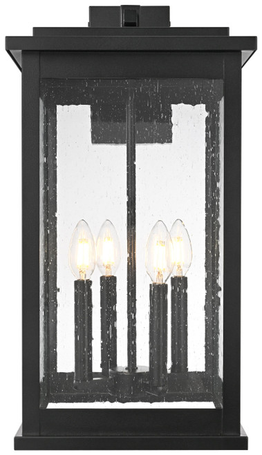 Elegant Lighting OD350W22BK Ringgold Black 22" Exterior Wall Lamp 