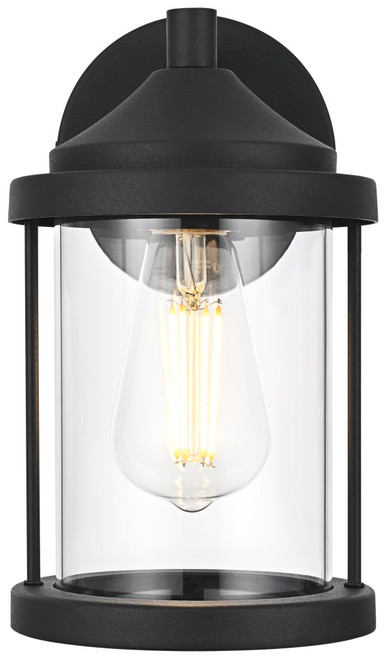 Elegant Lighting OD402W10BK Roy Black 10" Outdoor Wall Lighting Sconce 