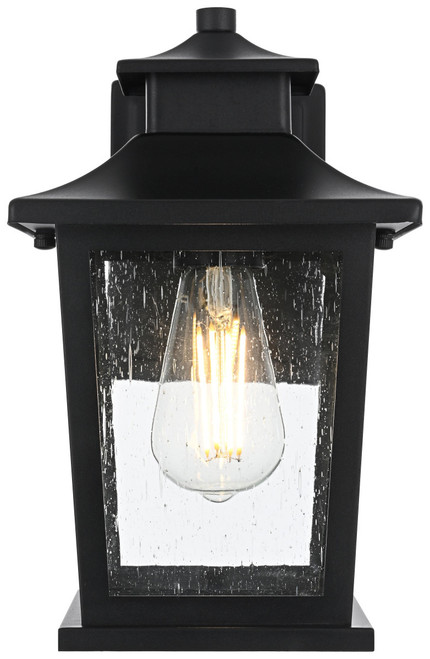 Elegant Lighting OD351W12BK Redner Craftsman Black Outdoor Lamp Sconce 