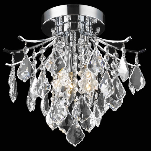 Elegant Lighting LD8100F12C Amelia Crystal Chrome 12" Ceiling Lighting Fixture 