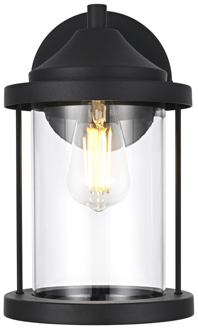 Elegant Lighting OD402W12BK Roy Black 12" Outdoor Light Sconce 