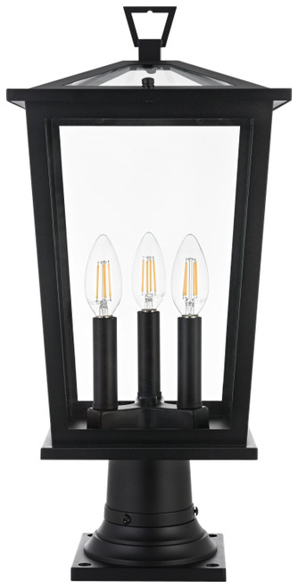 Elegant Lighting OD332P21BK Cayman Black 20.5" Exterior Post Light Fixture 