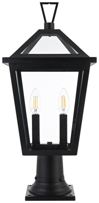 Elegant Lighting OD334P22BK Frankford Black 22" Outdoor Post Light Fixture 