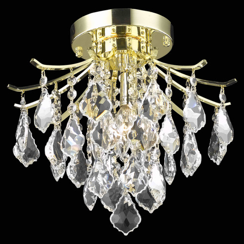 Elegant Lighting LD8100F12G Amelia Crystal Gold 12" Ceiling Light Fixture 