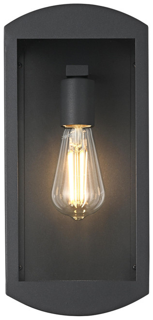 Elegant Lighting OD410W14BK Miles Contemporary Black 14" Outdoor Wall Lighting Fixture 