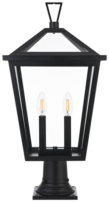 Elegant Lighting OD334P24BK Frankford Black 24" Exterior Post Light Fixture 