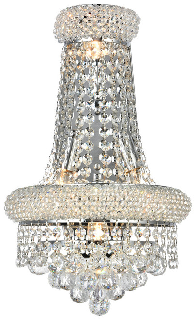 Elegant Lighting V1800W12SC/RC Primo Crystal Chrome Wall Light Sconce 