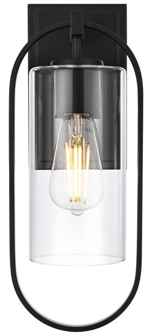 Elegant Lighting OD811W15BK Jaxson Contemporary Black 15" Outdoor Wall Lighting Sconce 