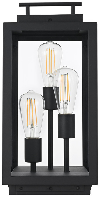 Elegant Lighting OD418L18BK Valentin Black 18" Exterior Pathway Lighting 
