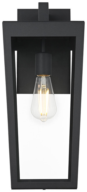 Elegant Lighting OD405W18BK William Contemporary Black 18" Outdoor Wall Lighting Fixture 