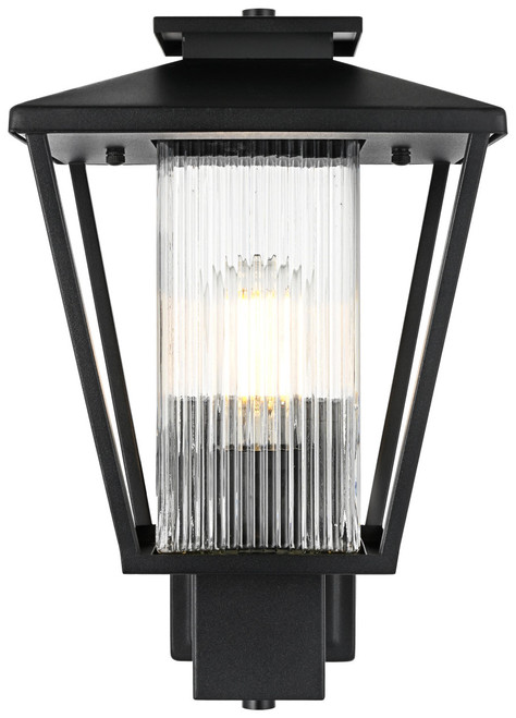 Elegant Lighting OD306W15BK Gaul Modern Black Exterior Lamp Sconce 