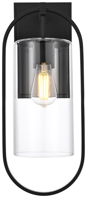 Elegant Lighting OD811W20BK Jaxson Contemporary Black 20" Exterior Sconce Lighting 