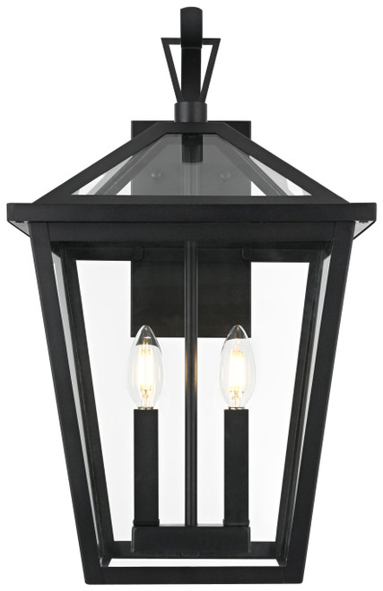 Elegant Lighting OD334W20BK Frankford Black 20" Outdoor Lamp Sconce 