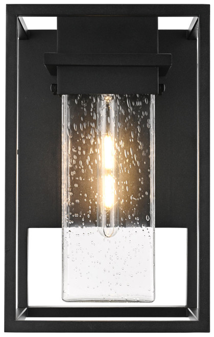 Elegant Lighting OD366W16BK Morse Modern Black 16" Outdoor Wall Light Sconce 