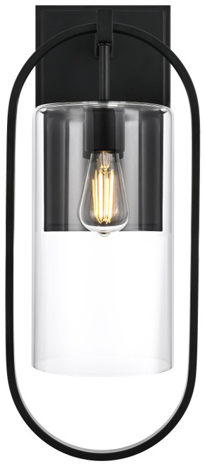 Elegant Lighting OD811W24BK Jaxson Modern Black 24" Outdoor Light Sconce 