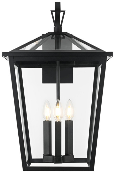Elegant Lighting OD334W23BK Oxford Black Outdoor Wall Lamp 