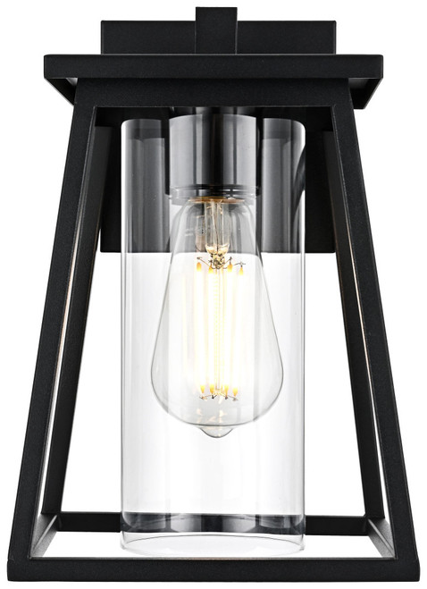 Elegant Lighting OD346W11BK Lambert Modern Black 10.5" Outdoor Wall Sconce Lighting 