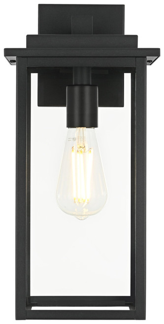 Elegant Lighting OD50126W15BK Kaysen Black 15" Outdoor Wall Light Sconce 