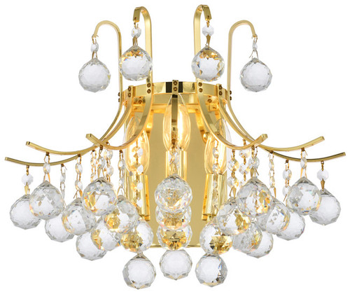 Elegant Lighting V8000W16G/RC Toureg Crystal Gold Wall Sconce 