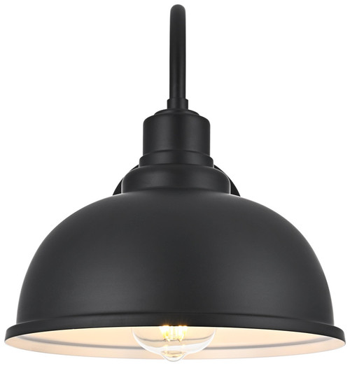 Elegant Lighting OD801W11BK Aron Rustic Black Outdoor Lighting Wall Sconce 