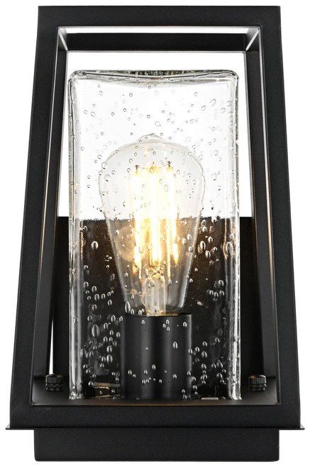 Elegant Lighting OD359W11BK Lehigh Modern Black 10.5" Exterior Wall Sconce 