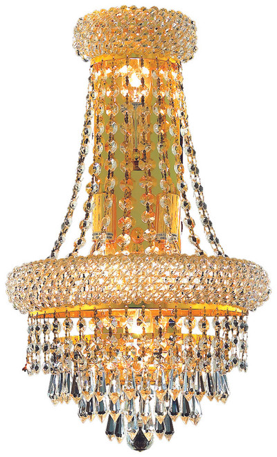 Elegant Lighting V1802W12SG/RC Primo Crystal Gold Wall Lighting Fixture 