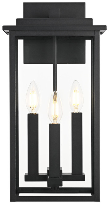 Elegant Lighting OD501W18BK Kaysen Black 18" Outdoor Lighting Wall Sconce 