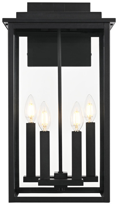 Elegant Lighting OD501W21BK Kaysen Black 21" Outdoor Wall Light Sconce 